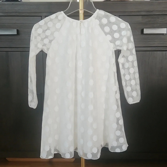 ✨Pippa & Julie✨ Little girl Lace overlay silver/gold/white  dress size 6X - Picture 5 of 11